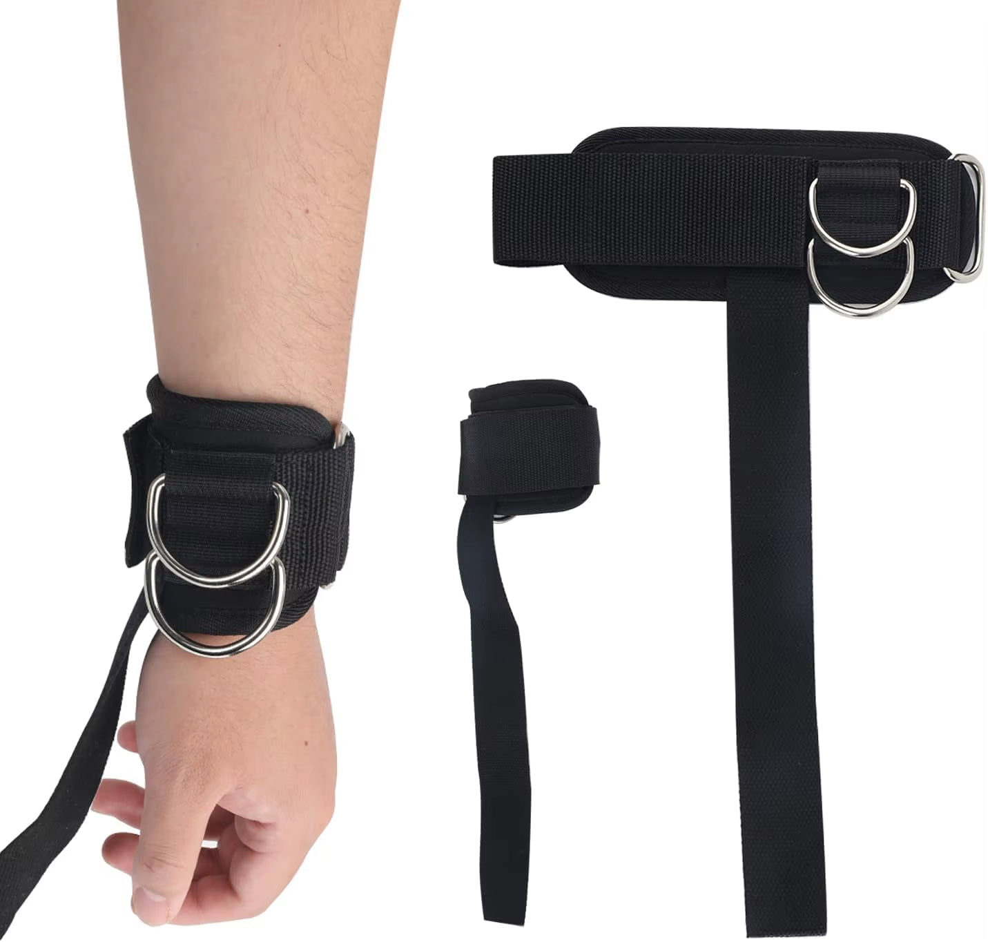 2Pcs Wrist Straps for Weightlifting Weightlifting Straps with D Ring Weight Lifting Straps Deadlift Straps for Gym Straps