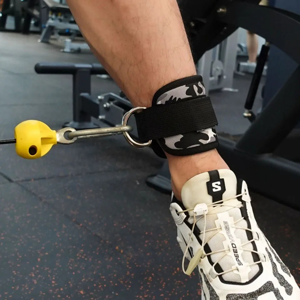 Adjustable D-Ring Ankle Straps for Cable Machines-Comfortable Ankle Cuffs for Glute&Leg Muscle Strength Training in Gym