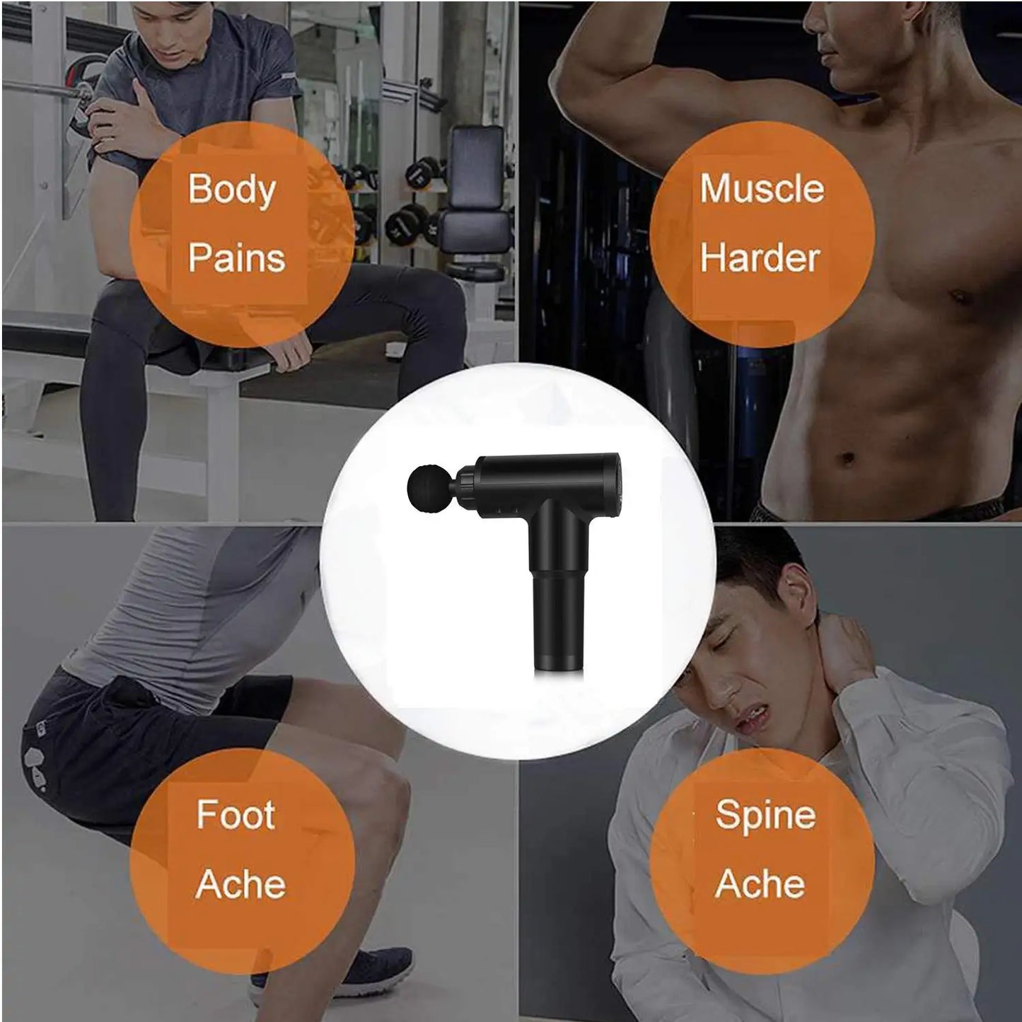 Deep Tissue Massage Gun — 4 Heads