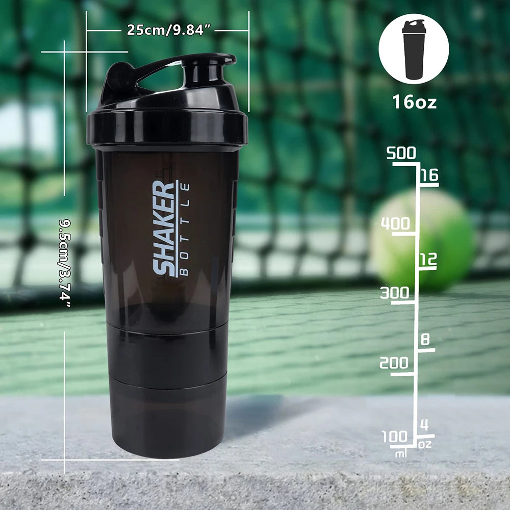3 Layers Shaker Protein Bottle Powder