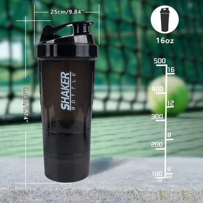 3 Layers Shaker Protein Bottle Powder