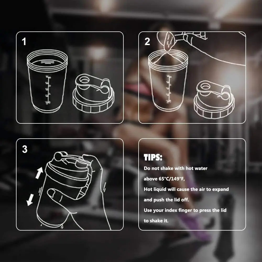 3 Layers Shaker Protein Bottle Powder