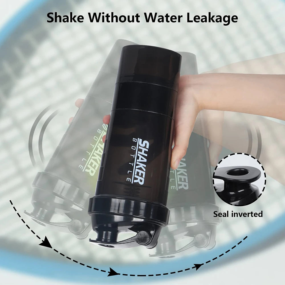 3 Layers Shaker Protein Bottle Powder