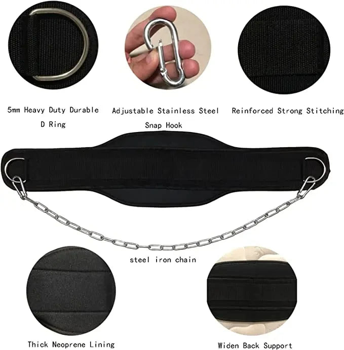 Dip Belt with Steel Chain
