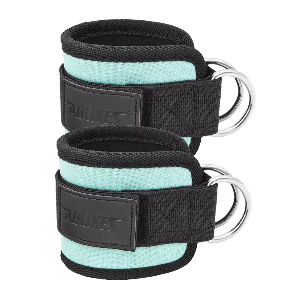 Adjustable D-Ring Ankle Straps for Cable Machines-Comfortable Ankle Cuffs for Glute&Leg Muscle Strength Training in Gym